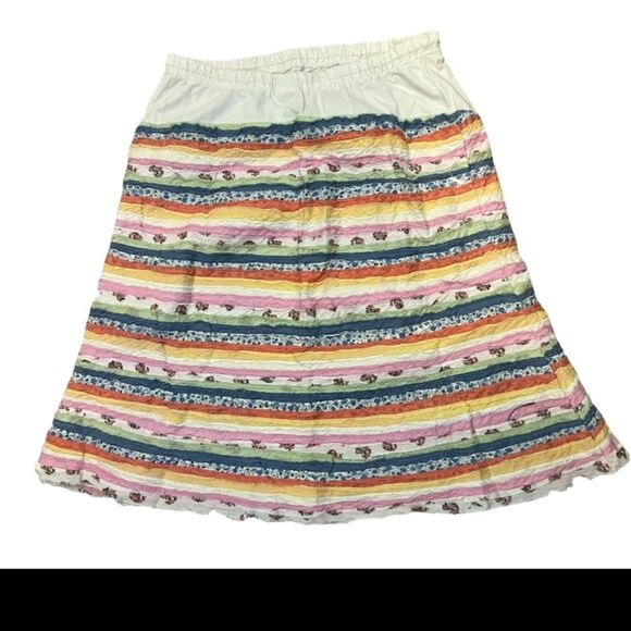 Motherhood Maternity small pregnancy Colorful Striped Skirt adjustable waist - Picture 1 of 16